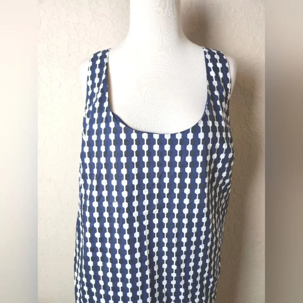 Boden Geometric Scoop Neck Sleeveless Mini Shift Dress Size 14R - Picture 7 of 10